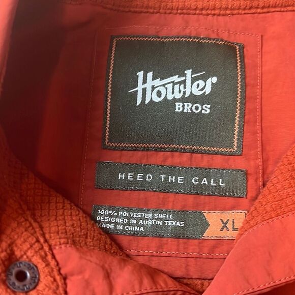 ‎Howler Bros Vapors Polarfleece Orange  Shirt Size XL - Picture 4 of 6